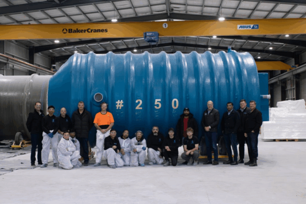 Milestone Achieved: 250 Tanks and Counting! 3 Pump & Valve Specialties Ltd | PV Composites Milestone - Tank #250 Group Photo