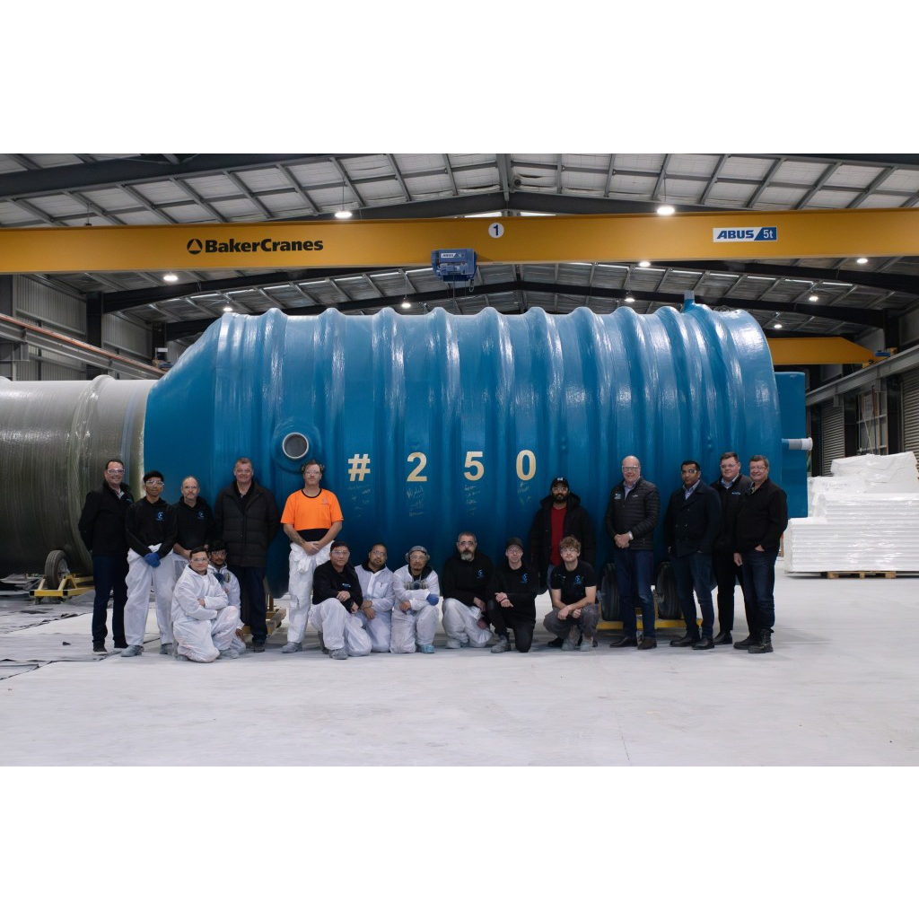 Milestone Achieved: 250 Tanks and Counting! 3 Pump & Valve Specialties Ltd | PV Composites Milestone - Tank #250 Group Photo